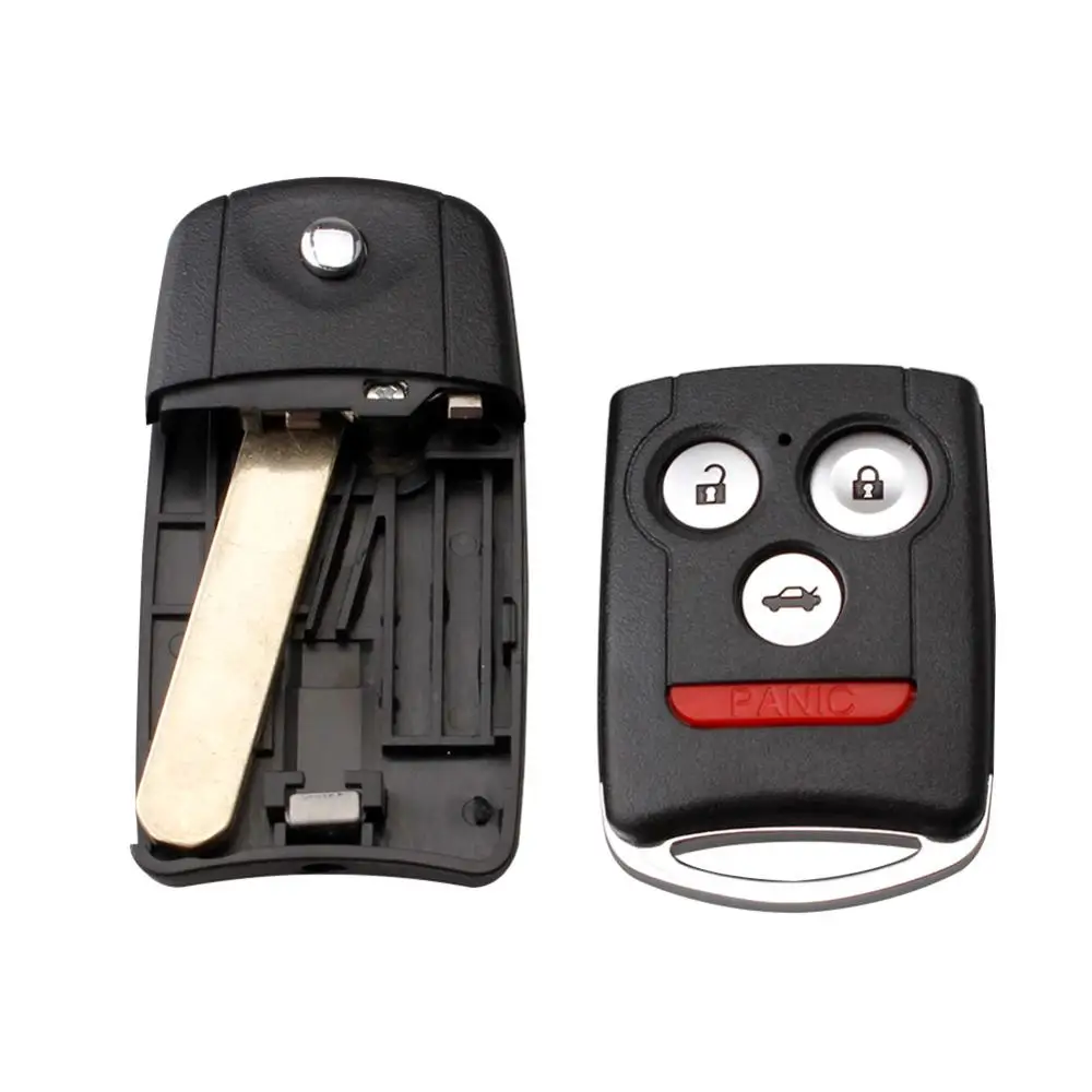 

3+1 Buttons Remote Flip Car Key Fob Shell Case w/ Uncut Blade For Honda/Accord/Acura TL TSX MDX RDX ZDX 2007 2008 2009 Key Shell