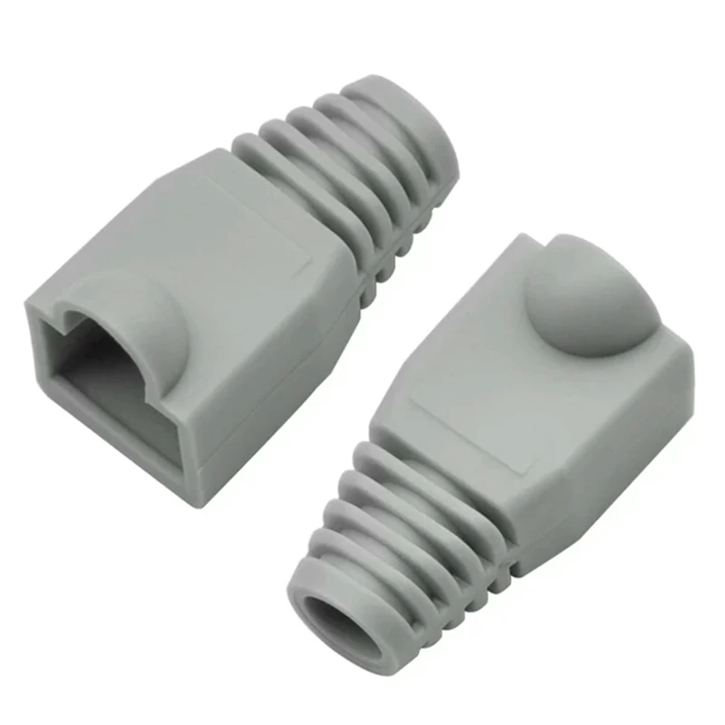 50pcs RJ45 Caps Connector Sheath Cat5e Cat6 Multicolour Tpu Boots Protective Sleeve Gray Red Network Connectors Ethernet |