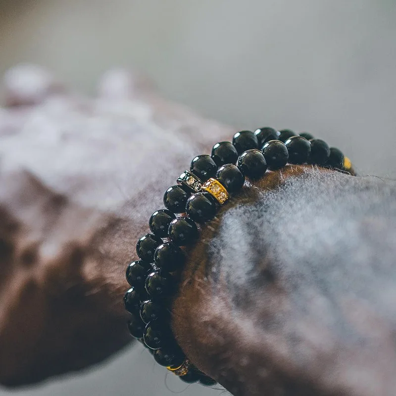 Модный мужской браслет с бусинами из натурального камня браслеты ручной работы