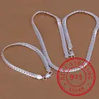Ожерелье и браслет мужские из серебра 925 пробы, 6 мм