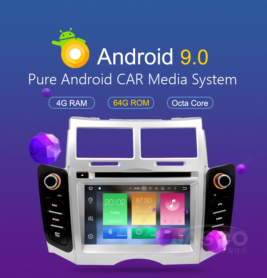 Android 9,0 автомобильный DVD стерео Мультимедийный головной убор для TOYOTA YARIS 2005-2011 Авто ПК радио gps навигация видео аудио 4 г ram 64 г