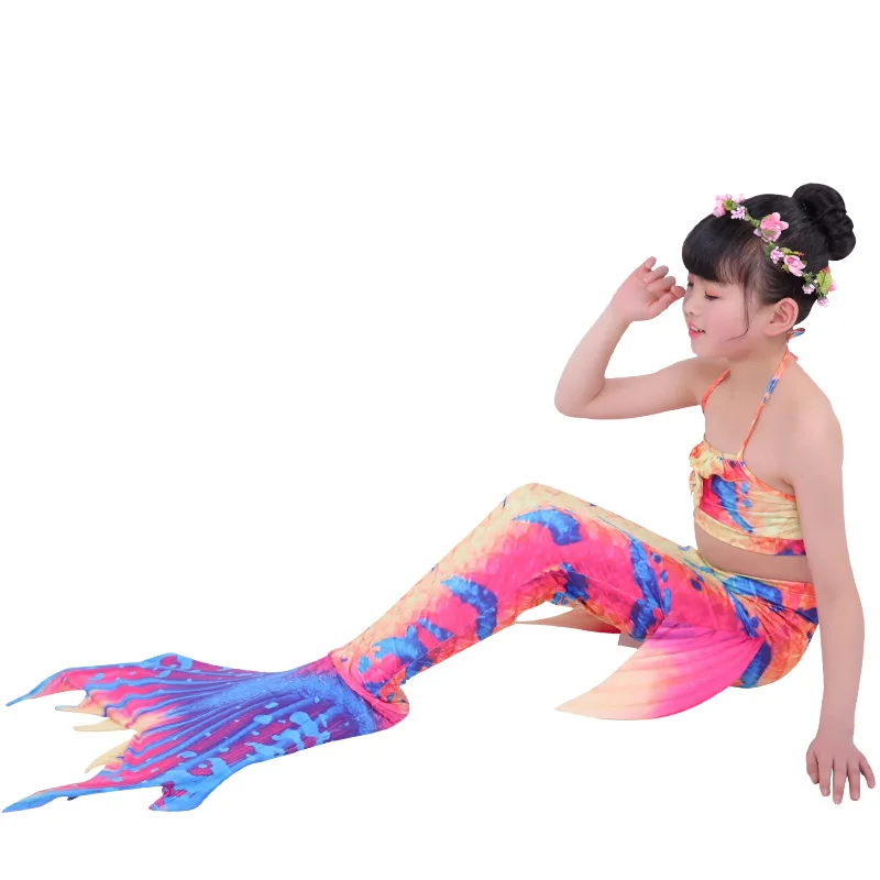 Детский костюм для девочек с хвостом Русалочки купальный плавниками бикини