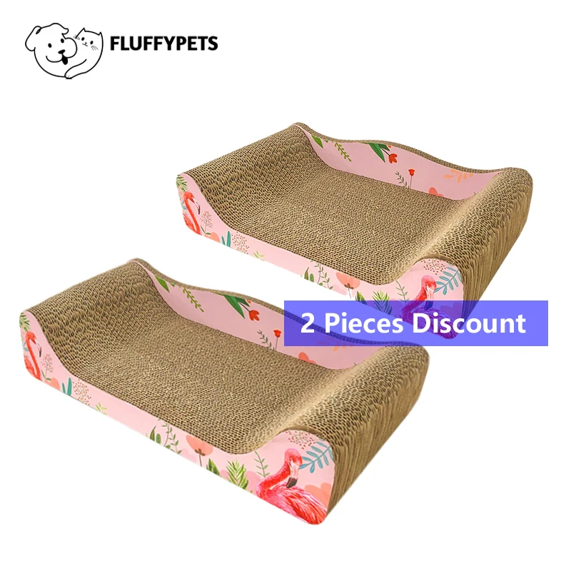 

2 Pieces Cat Scratching Pads Set, Corrugated Paper Cat Scratcher Pads Protector for Furniture Couch Floor Eco-Friendly