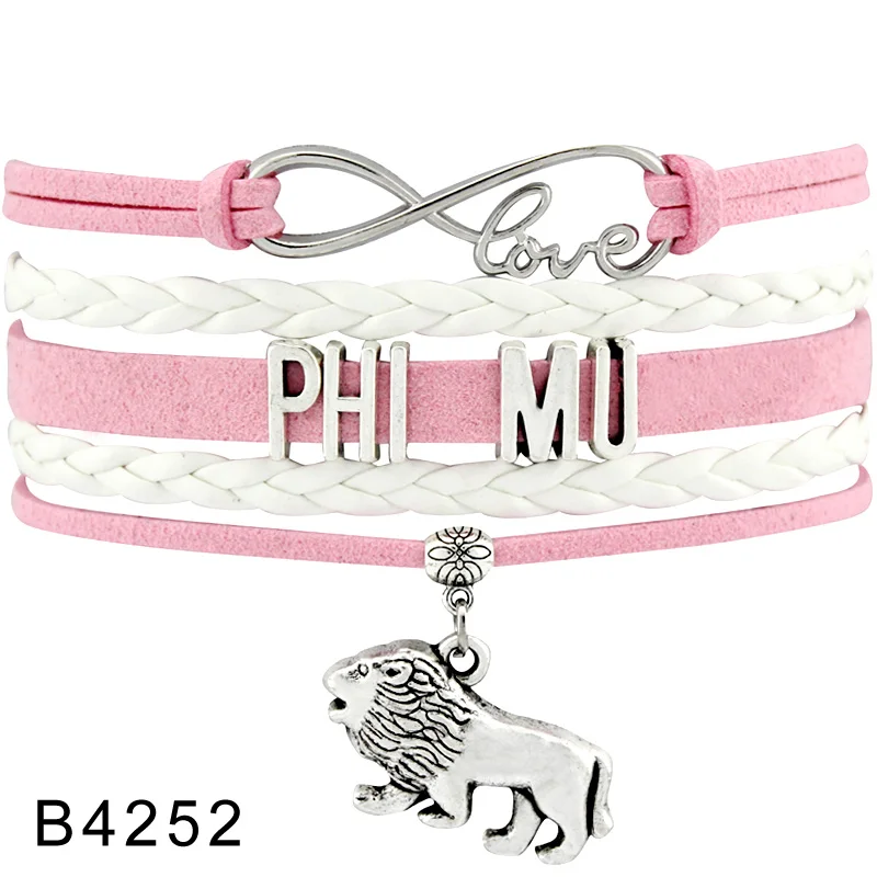 B4252 Колледж Fratority AKA DST GPhiD зет ADPi AGS ZTA Альфа Omicron Pi AGK Чи Омега Tri Delta Sigma Kappaa Phi Mu Гам Браслеты - Окраска металла: B4252