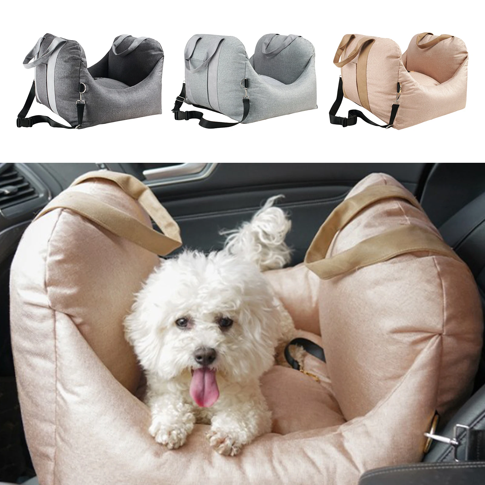

Pet booster Seat Safety Basket with Storage Pocket Bag Dog Car Seat for Home Gift Car