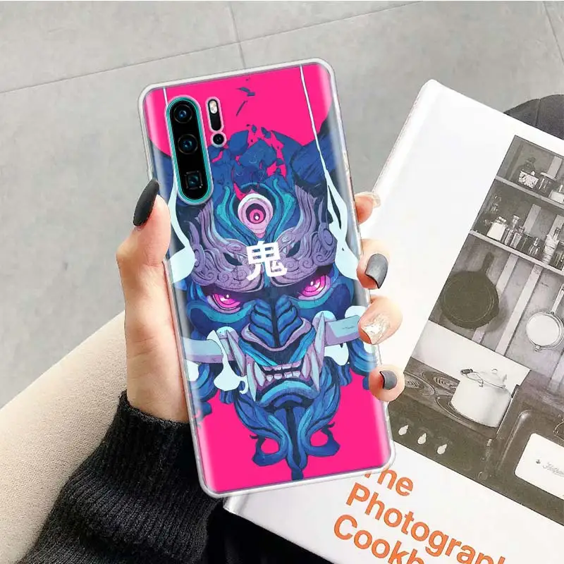 Японская Маска самурая oni чехол для телефона Huawei P30 P20 P40 P50 P10 Mate 40 30 10 20 Lite Pro