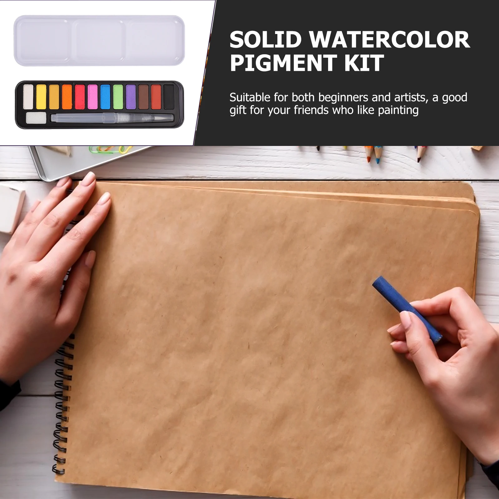 

1 Set Solid Watercolor Paint Kit Pigment Practical Watercolour Solid Paint Kit