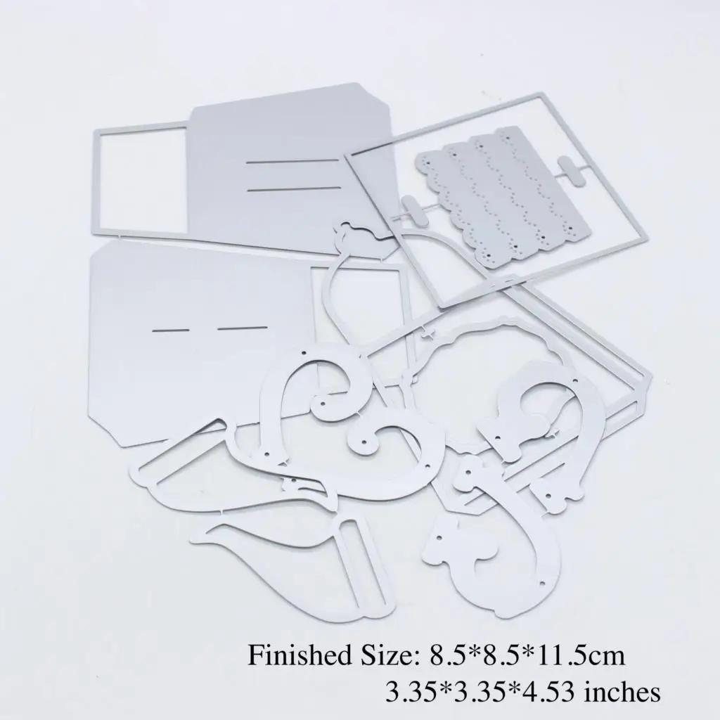 

ZLDECOR Teapot Gift Box Metal Cutting Dies Stencils for DIY Scrapbooking Decorative Embossing DIY Paper Card