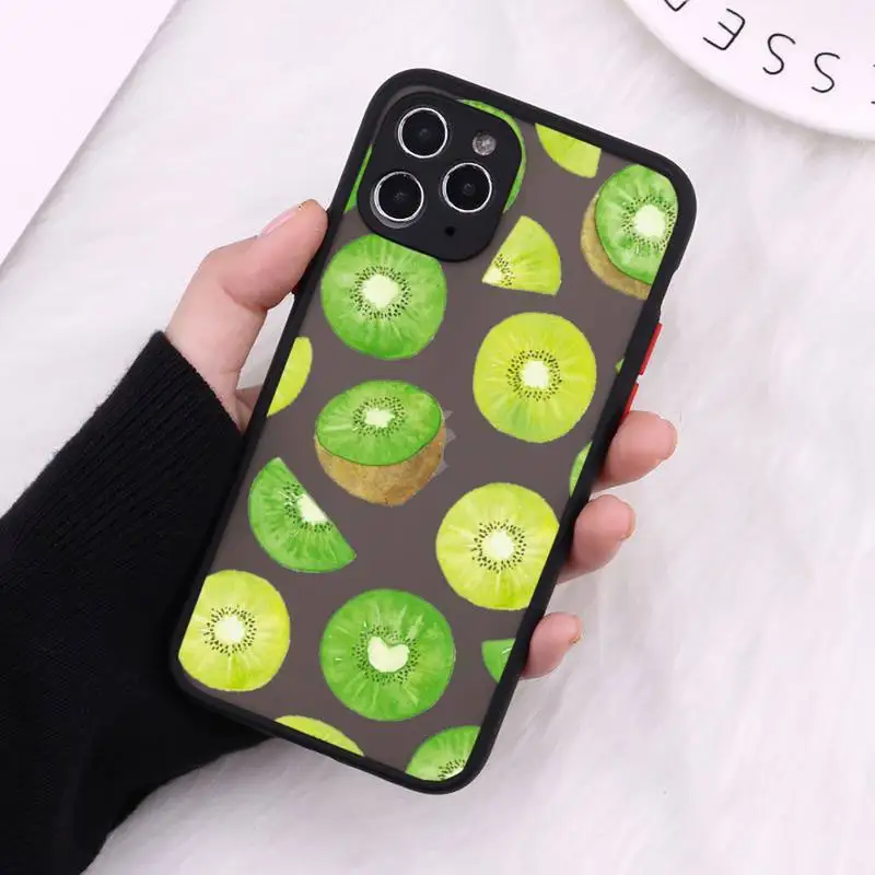

Kiwi green fruit cute art Phone Case Matte Transparent for iPhone 7 8 11 12 s mini pro X XS XR MAX Plus cover funda