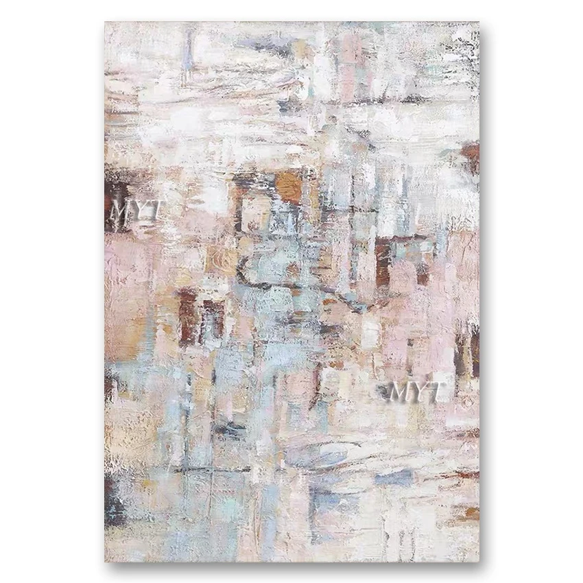 Абстрактная простая картина маслом без рамы на стену в интерьере дизайн 100%