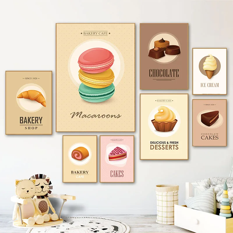 Акварельная еда торт конфеты леденец Цитата постеры печать в скандинавском