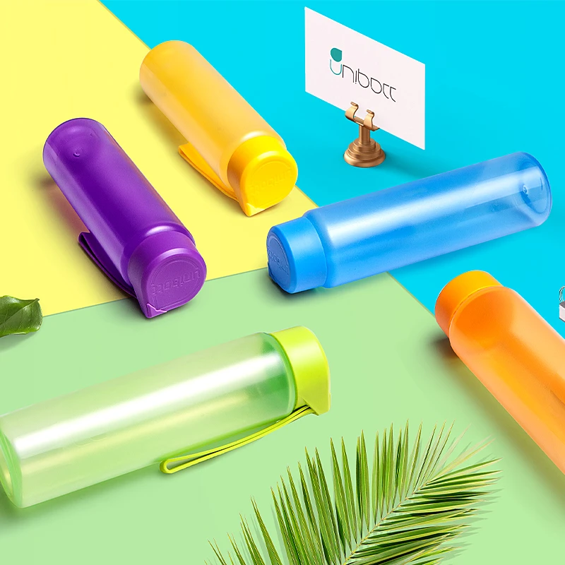 

Unibott 600ml Water Bottle Bpa Free Shipping Items Cute Cup Shaker Gym Plastic Bottles For Drinks Travel Kids Drinkware Sport