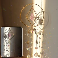 crystal wind chime star moon sun catchers windchimes plated colorful beads hanging drop for outdoor indoor garden decor craft