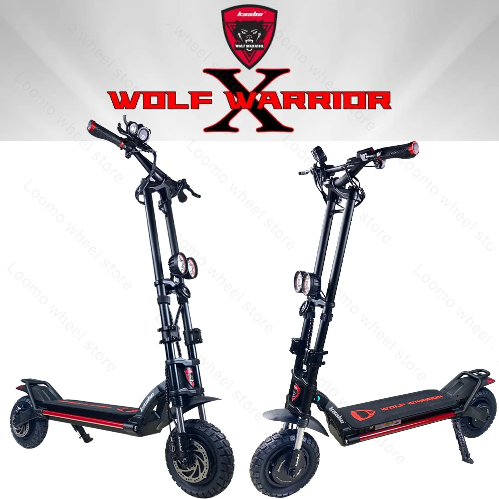 Verkauf Original Kaabo Wolf Krieger X 10 Zoll 60V 28AH LG Batterie Top Geschwindigkeit 70 Km/h Elektrische Roller Mit Hydraulische Dämpfung