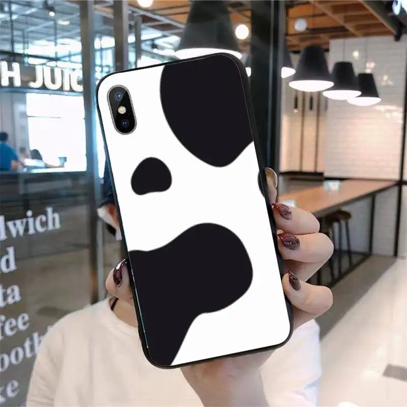 

Cow Print Cartoon Black and White Phone Case for iPhone 11 12 pro XS MAX 8 7 6 6S Plus X 5S SE 2020 mini