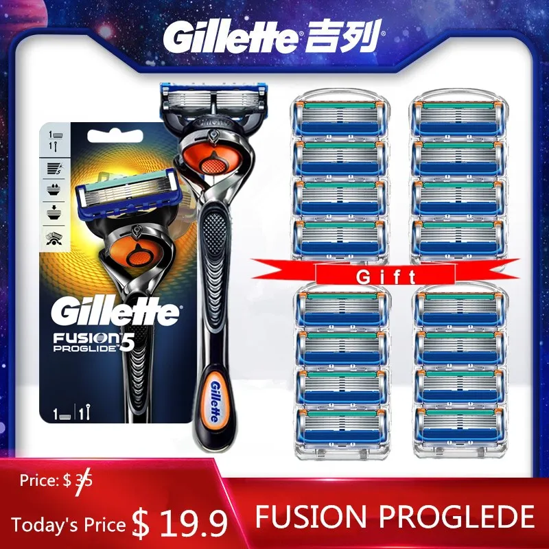 

Gillette Fusion Proglide Men Manual Shaver Razors Machine for Shaving Blades 5 Layer Cassettes With Replacebale Blade Razors