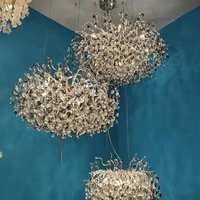 crystal chandelier silver living room lighting designer luxury hotel villa lobby lighting fixture