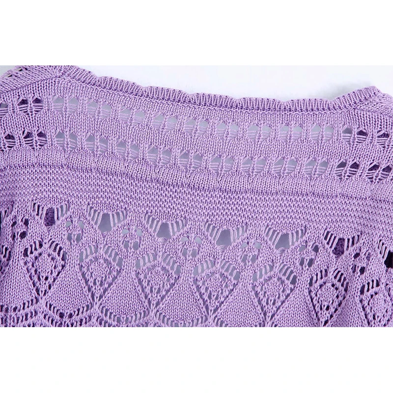 

WXWT Za 2021 Summer Women Solid Crop Sweater Short Sleeve Ladies Sweet Knitted Jumper Tops BB1747
