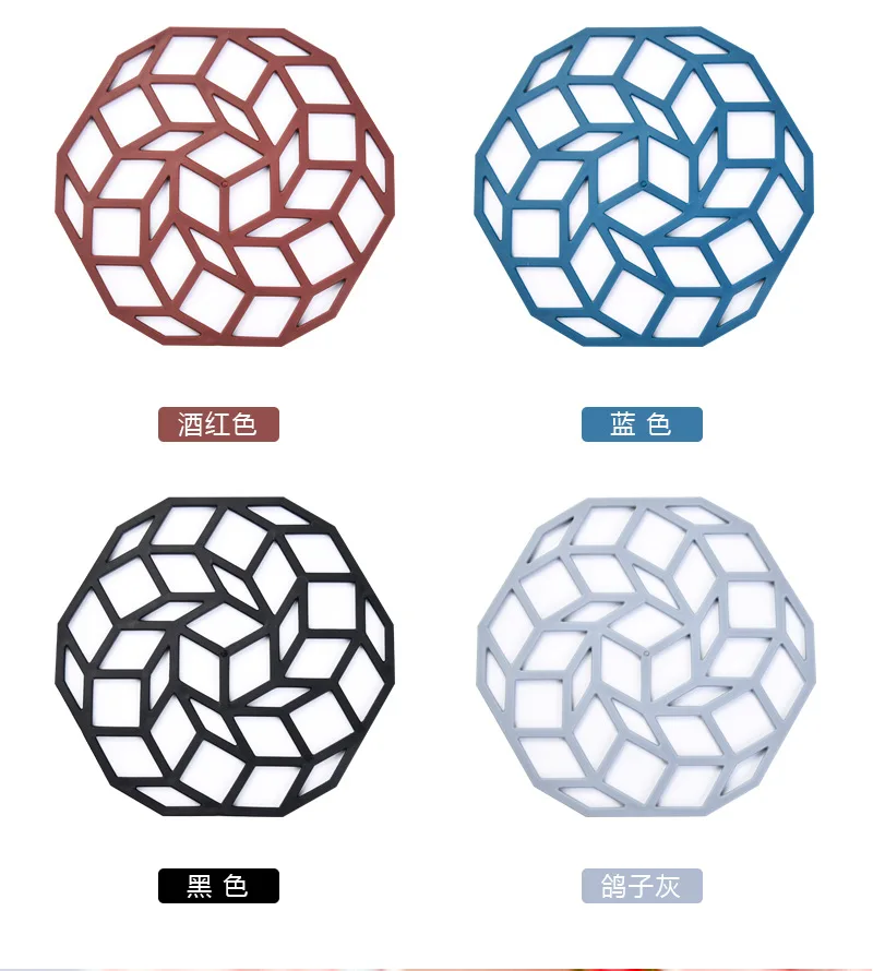 

1pcs Rubber Heat Resistant Mat Drink Cup Coasters Non-slip Pot Holder Table Placemat Kitchen Accessories Onderzetters