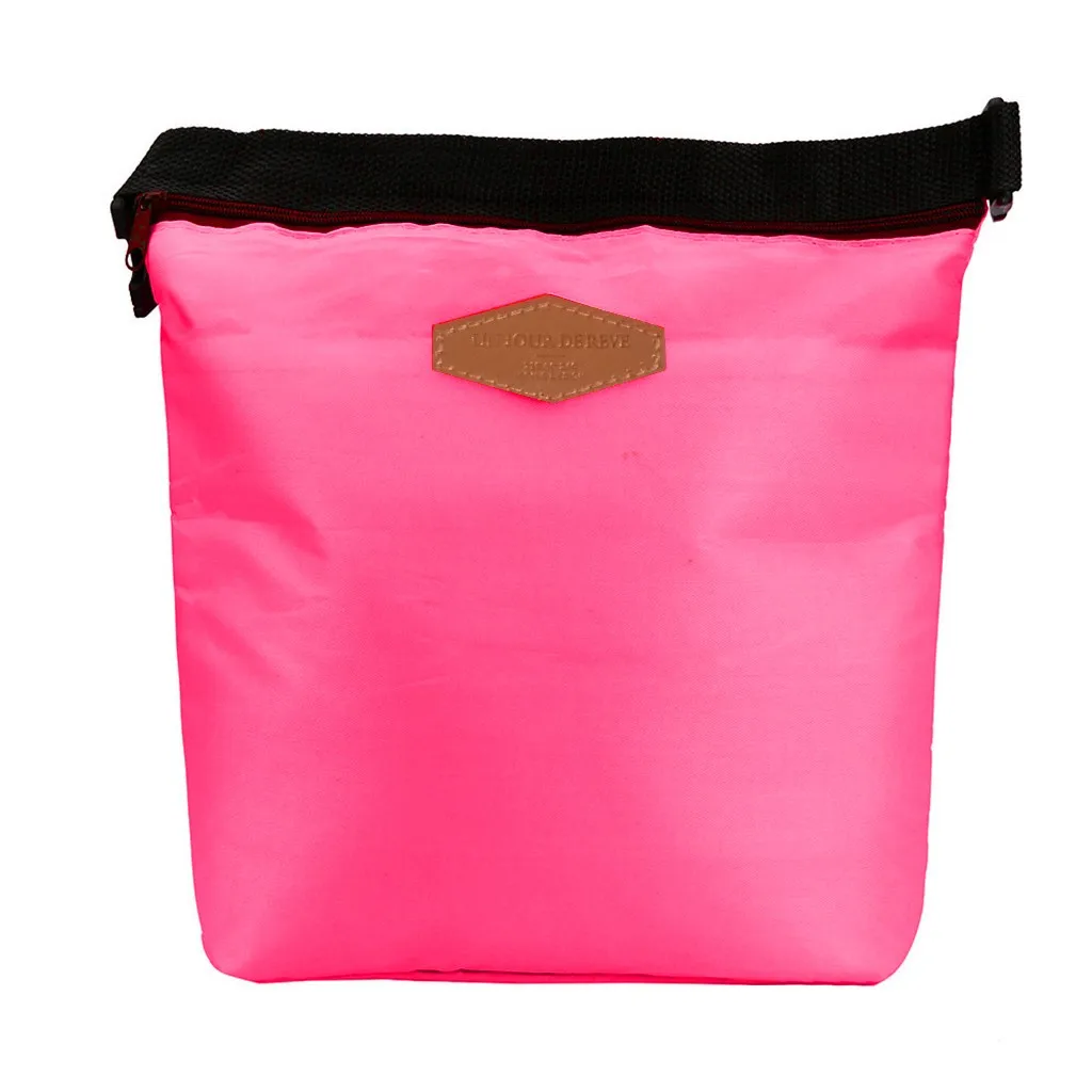 Hot pink Горячая Распродажа, сумка для обеда, сумка-тоут, переносная, изолированная, сумка-холодильник, водонепроницаемая, сумка для хранения еды, Студенческая, Школьная, сумки для хранения еды# L5 - Цвет: Hot pink