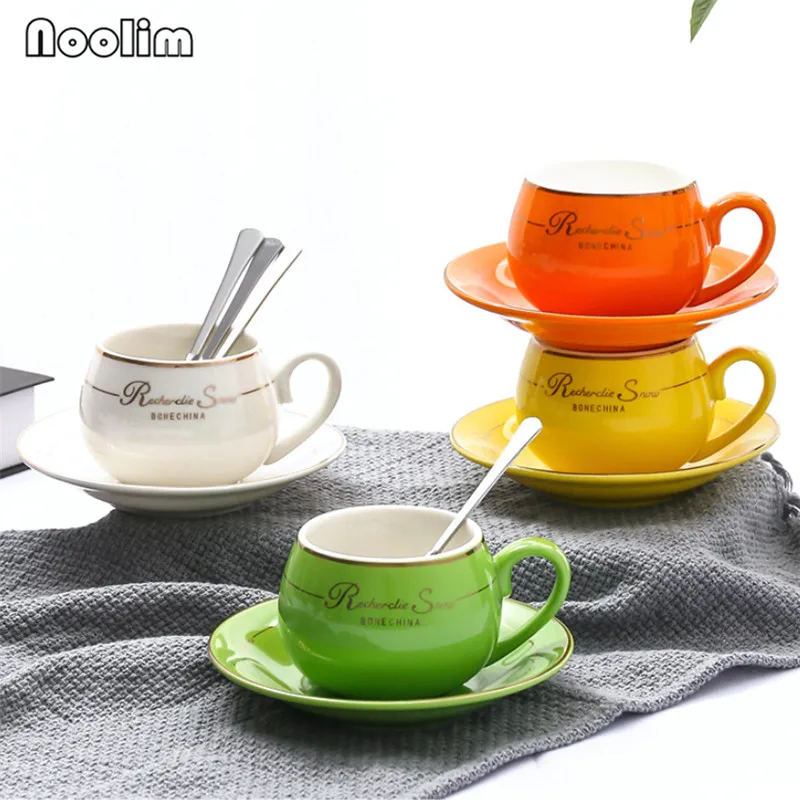 Европейская роскошная керамическая кофейная чашка набор костяного фарфора