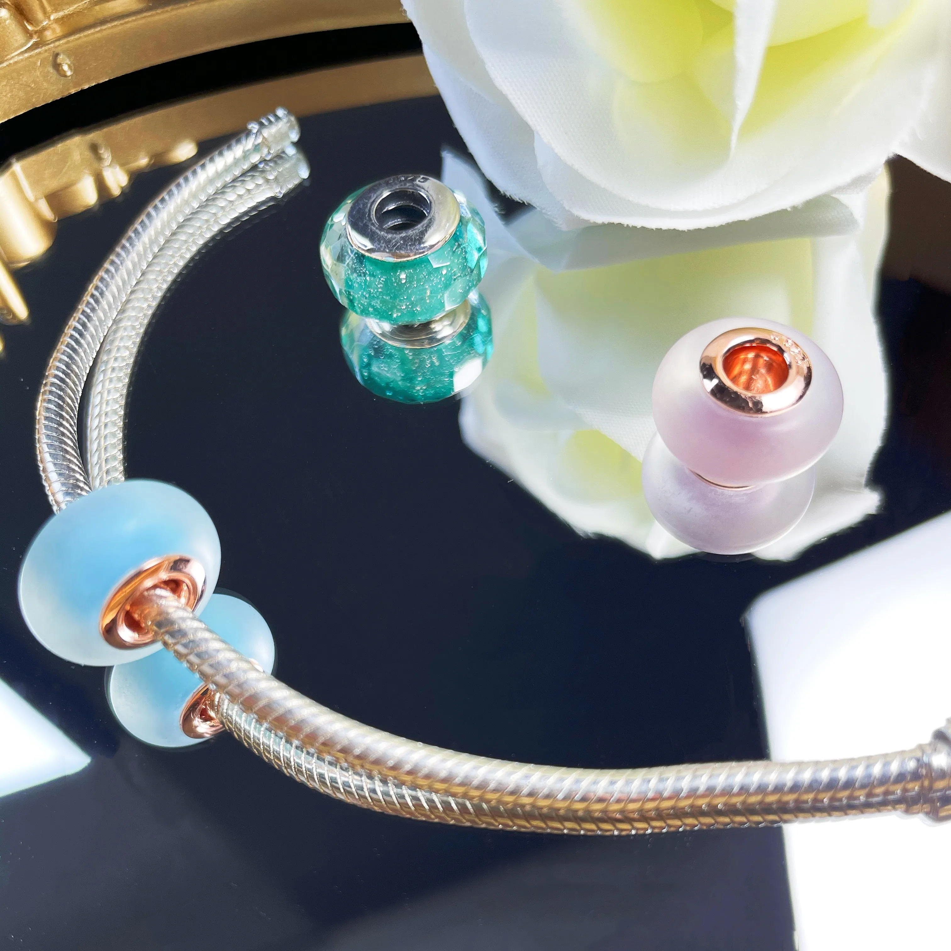 Новые искусственные серебряные цветные бусины из муранского стекла и циркония DIY