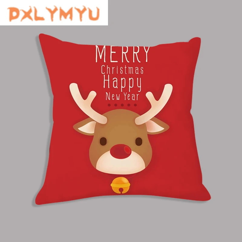 Рождественская подушка на сиденье с принтом новогоднего оленя пингвина