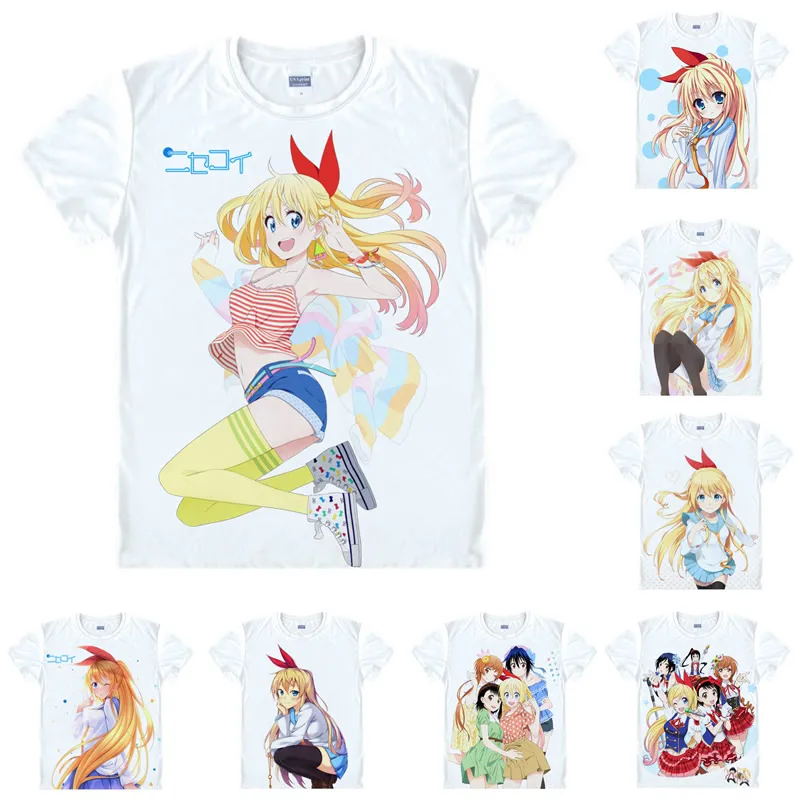 Футболка Nisekoi Raku Ichijo Chitoge костюмы для косплея мужские футболки из японского