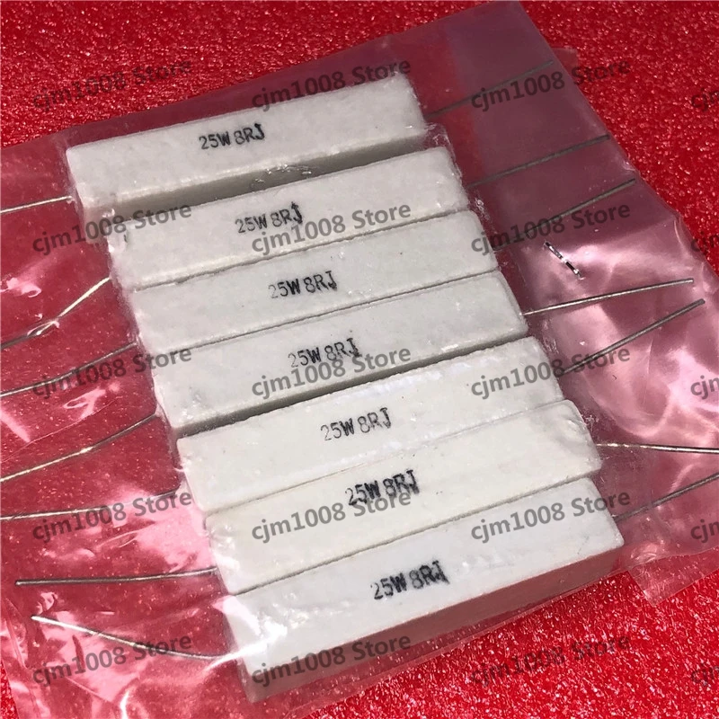 5 шт. RX27 Горизонтальное цементное Сопротивление 25 Вт 1ohm 25W1R 1RJ 25W1RJ керамическое