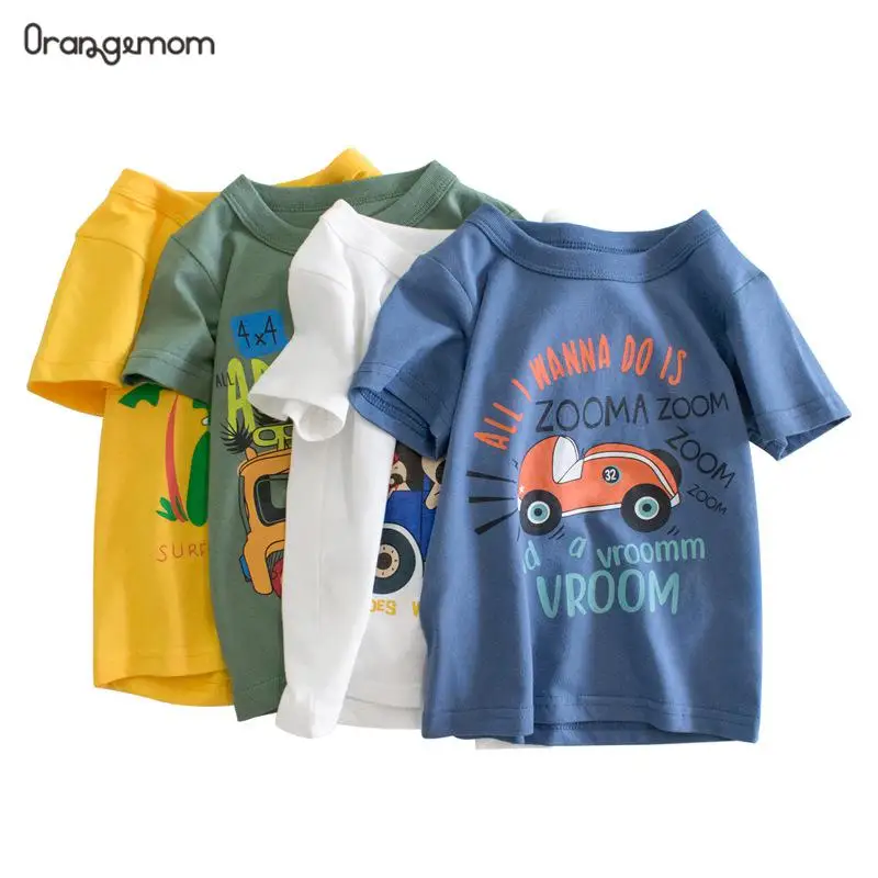 

Kids Boyst T-shirt Summer New Cotton Short Sleeve Casual Kids Boys Tee Cartoon Car Pattern Boys Kids Top 2- 8 Years Kids Clothes
