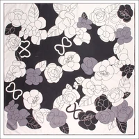 satin edge scarf 90 designer head scarves female silk hand sewn edges bandana shawl floral print foulard luxe