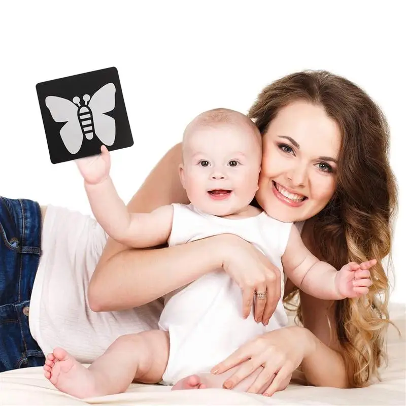 

2 Sets Baby Black White Flash Cards High Contrast Visual Stimulation Cards