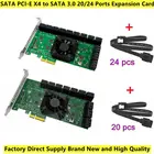 Совершенно новый чип ASm1064, 2024 порта SATA 3,0 на PCIe, плата расширения PCI Express SATA, адаптер SATA 3, конвертер с радиатором