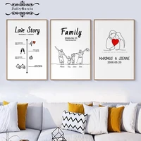 sweet family romantic poster customized date name canvas painting gift diy print art picture for couples lovers room wall decor