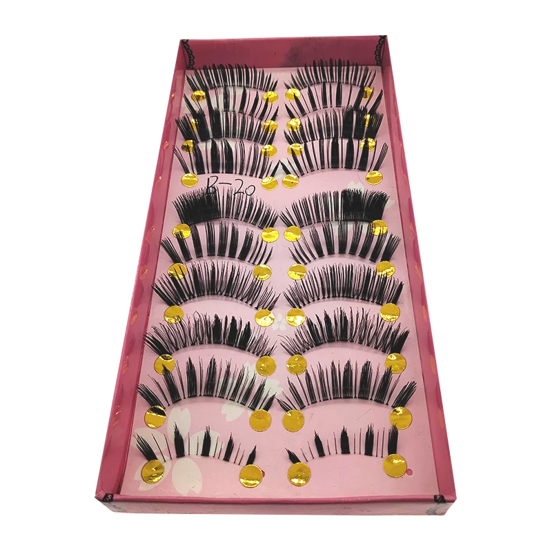 

Натуральные короткие Накладные ресницы ручной работы 10 пар натуральные обнаженные с женским макияжем реалистичные простые ресницы для фот...