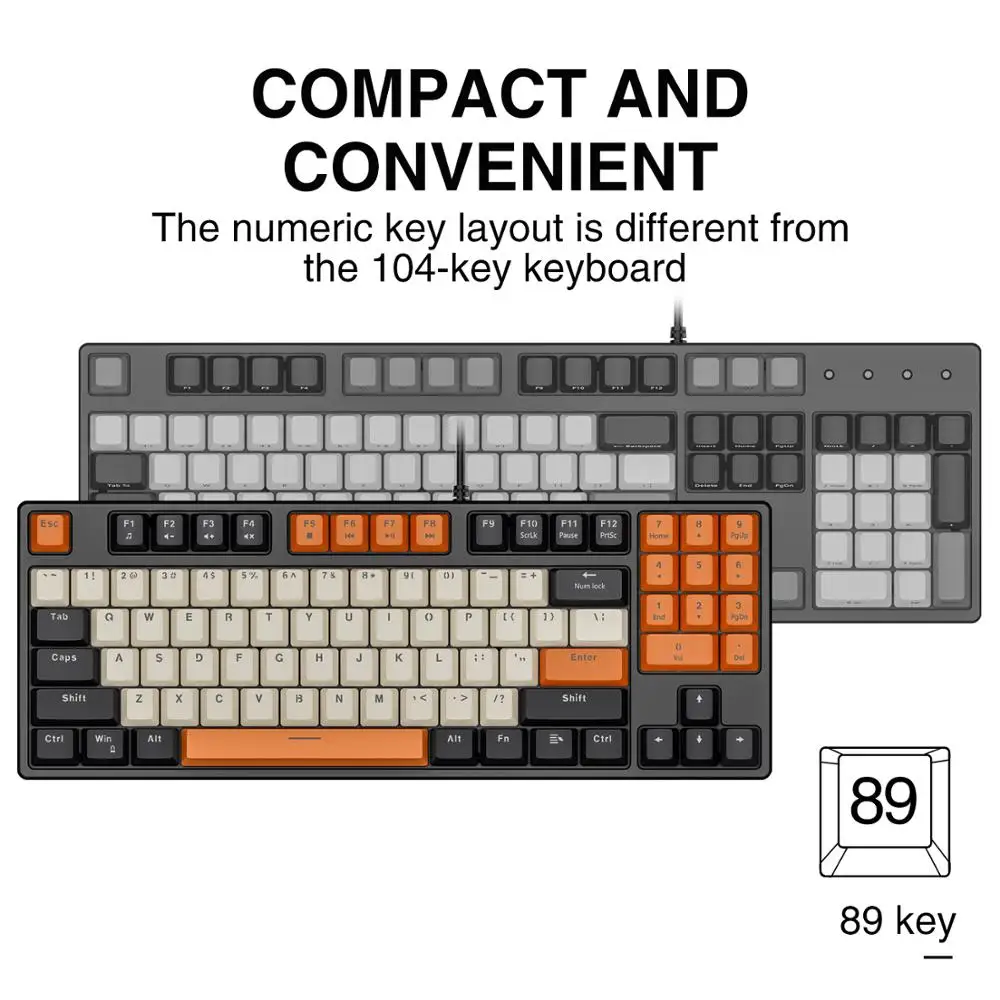 Havit игровая механическая клавиатура красный переключатель с PBT ABS Keycaps для ПК