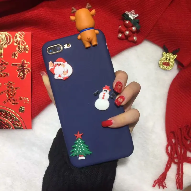 Blue03 Мягкий мультфильм 3D Elk Кукла рождественские чехол телефона для samsung Galaxy A9 Pro A5 S10E S10 S8 S9 плюс S7 S6 EDGE чехол Крышка - Цвет: Blue03