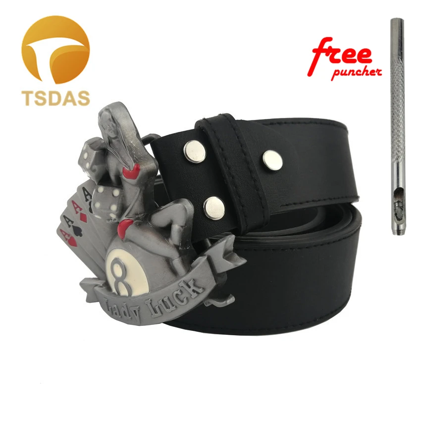 В ковбойском стиле Роскошные Для мужчин металлические пряжки ремня леди Luck Покер
