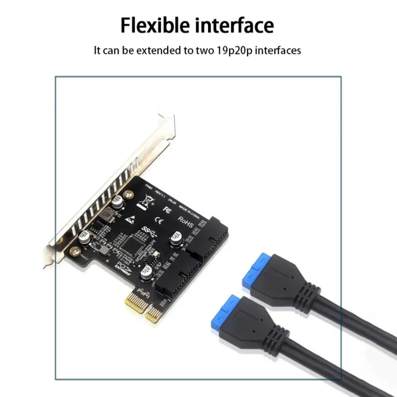 usb 3 0 pci e expansion card adapter 2 port usb3 0 hub internal 1920 pin header usb 3 to pcie pci express adapter card free global shipping