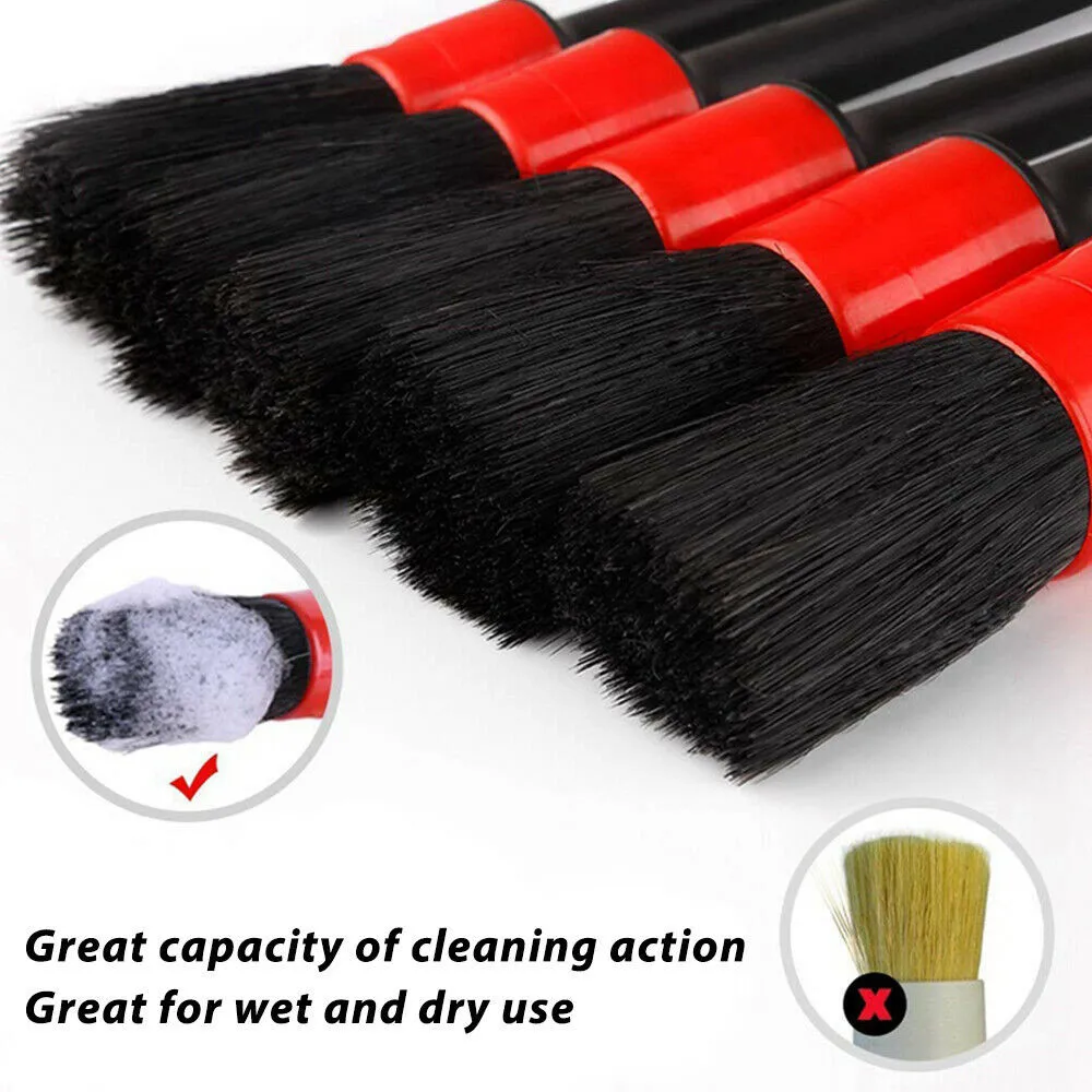 

100% Brand New Car Cleaning Detail Brushes Black & Red Car Brush Detailing Brush