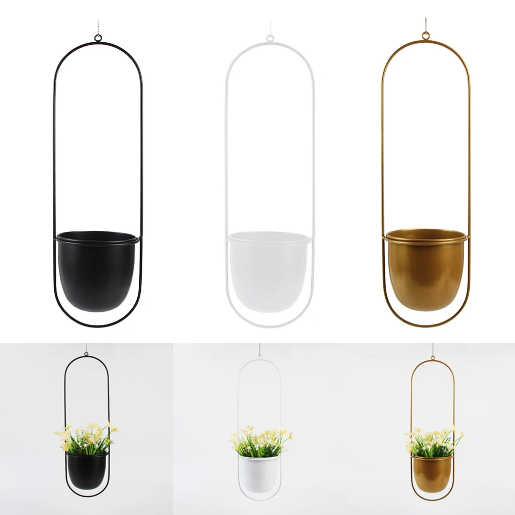 

Plant Hangers Indoor Hanging Planter Basket Metal Flower Pot Holder Cotton Rope Home Decor