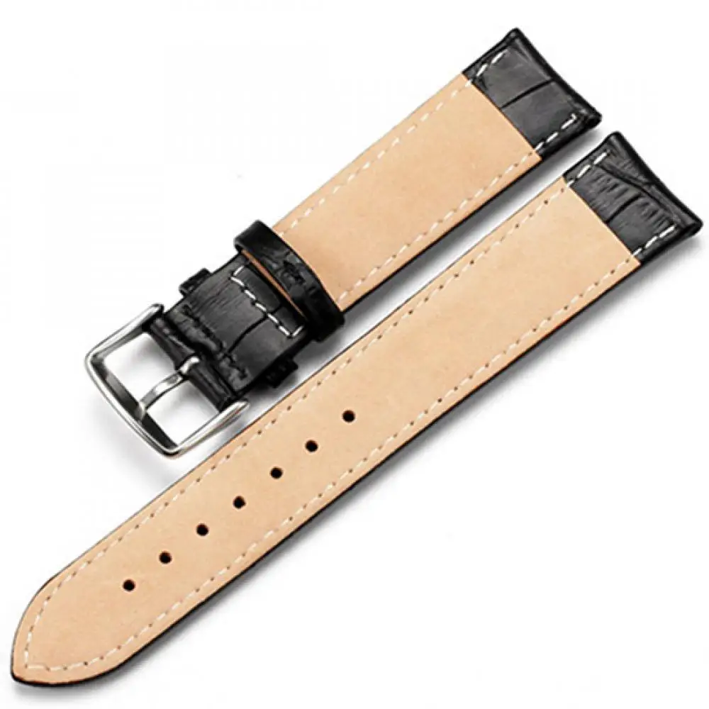 

50% Hot Sales Women's Men's Unisex Faux Leather Watch Strap Buckle Band Black Brown White