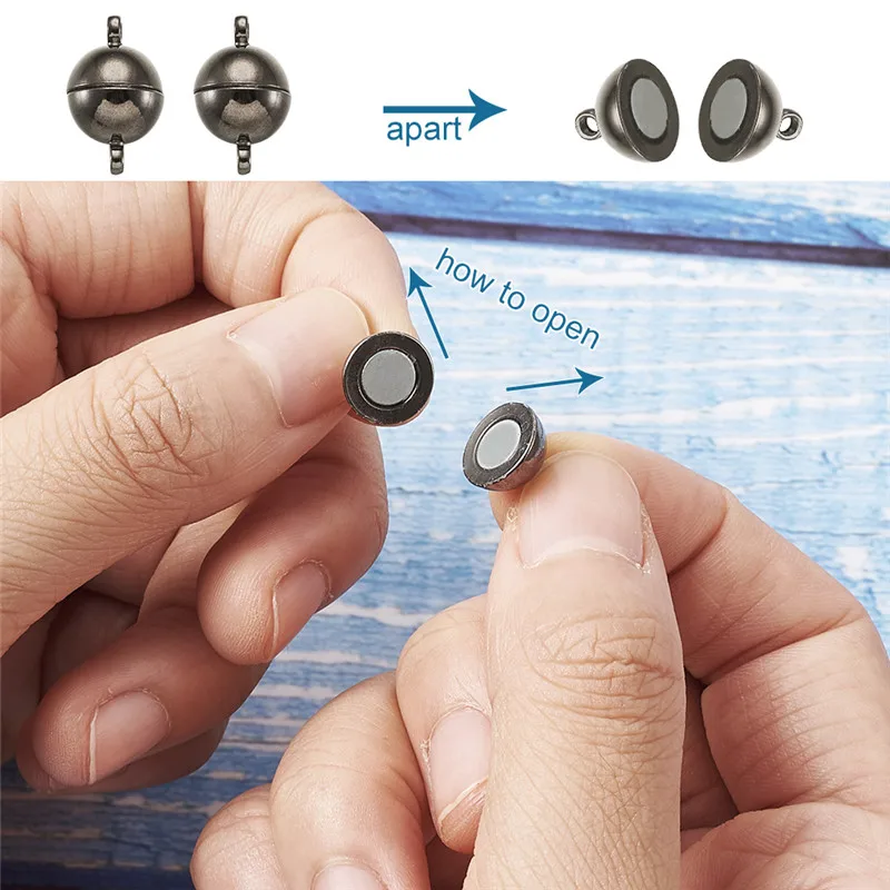 Круглые латунные Магнитные застежки 5 комплектов аксессуары для браслетов и
