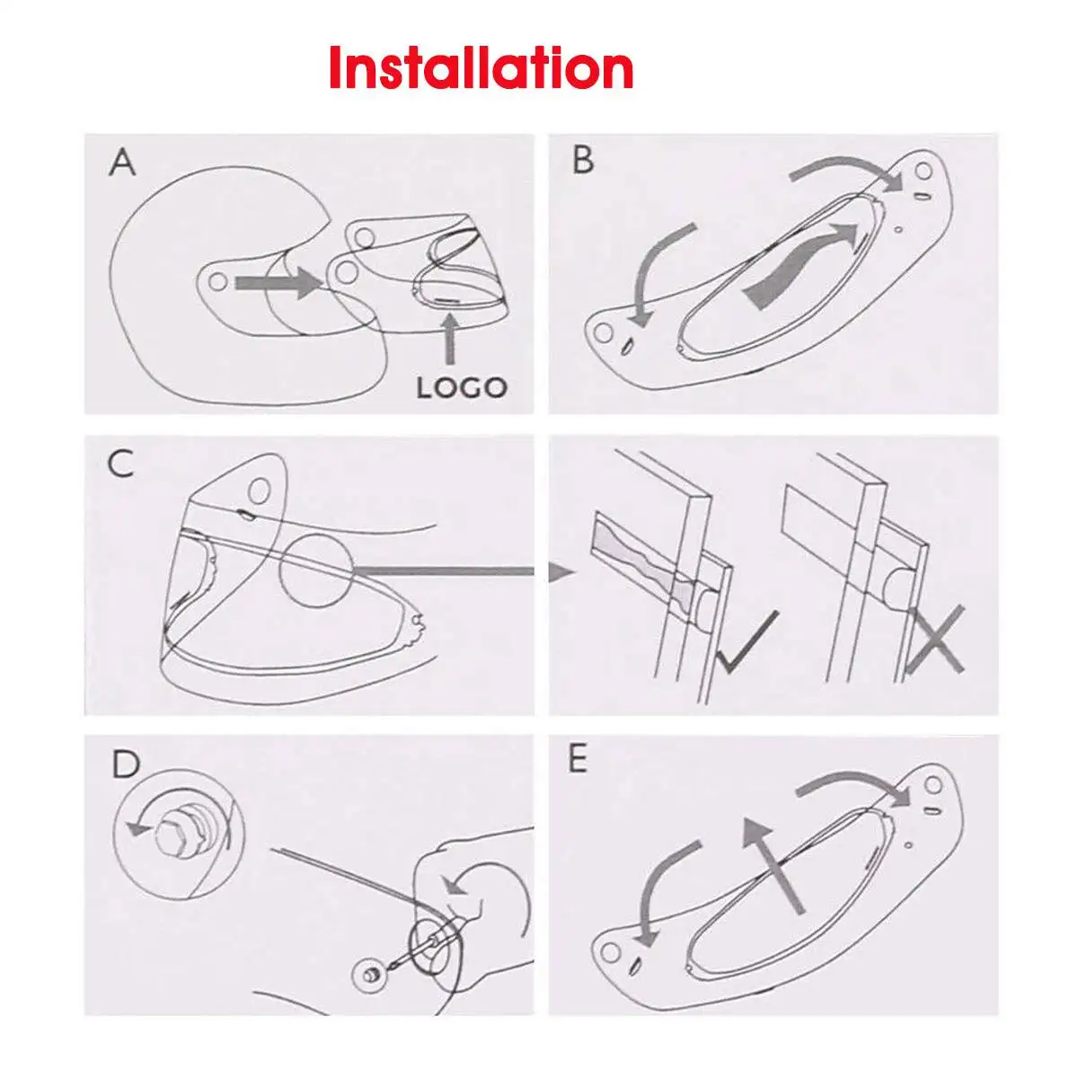 

Helmet Visor Lens Anti-Fog Film Helmet Visor Anti-fog Patch Fog Resistant For K1 K3SV K5
