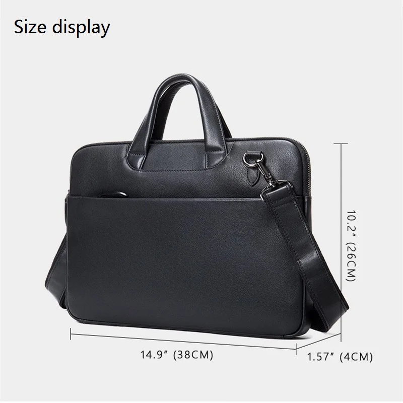 High Quality Men's Genuine Leather Briefcase For Male Business Laptop Bags Office New Women's Handbags Documents Portfolio Bag