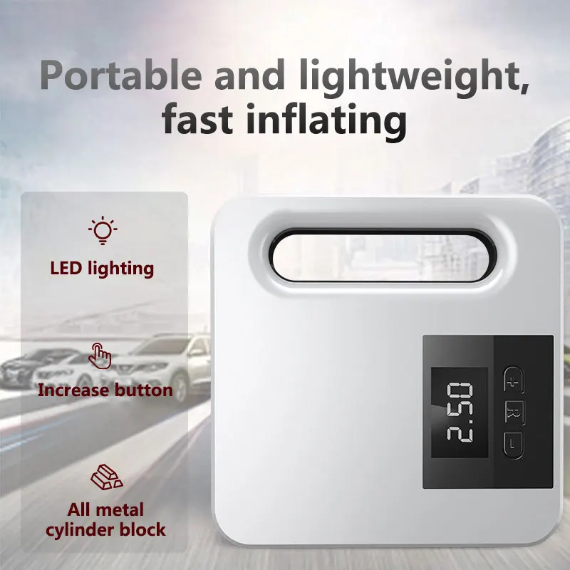 Портативный автомобильный воздушный компрессор 12 В светодиодный светильник