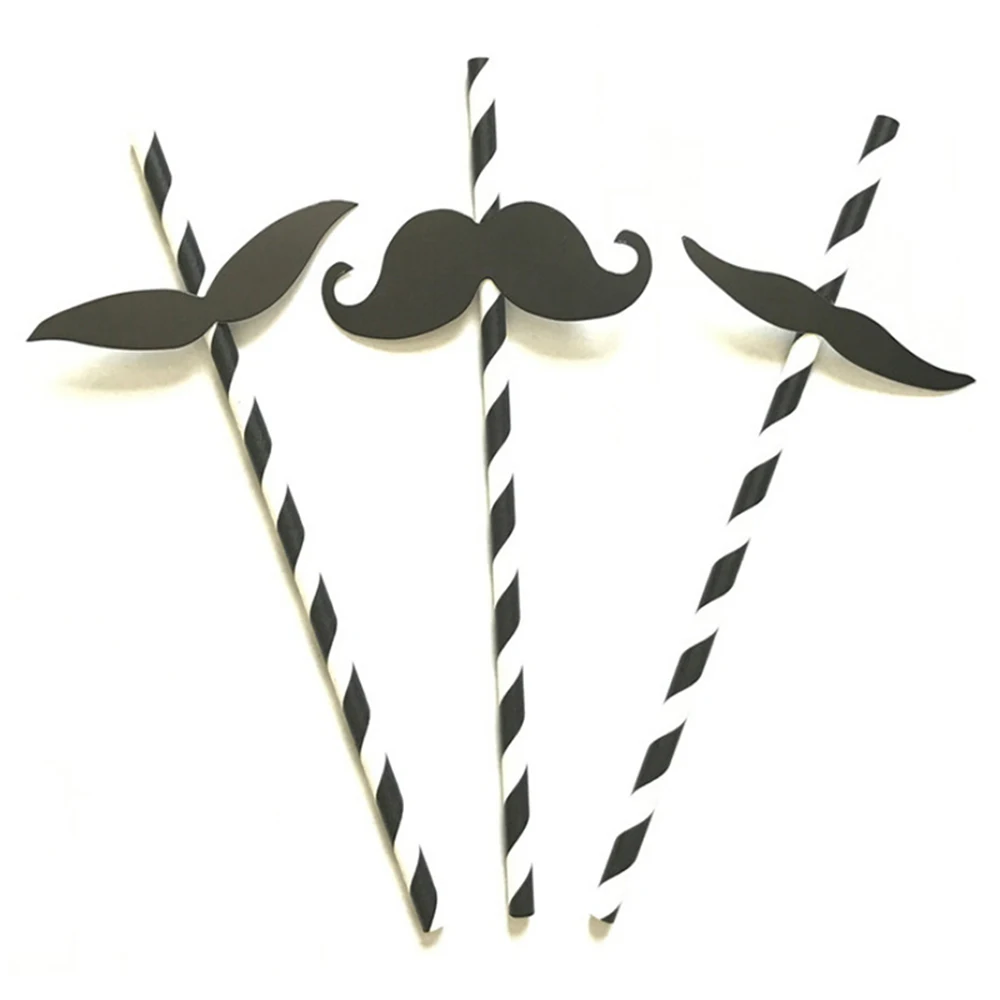 6 шт./упак. черно белые бумажные трубочки в полоску свадебные декоративные