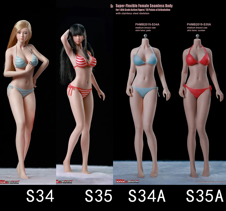 TBLeague S34/S35/S34A/S35A 1/6th женский супер гибкий Бесшовный корпус|Игровые фигурки и
