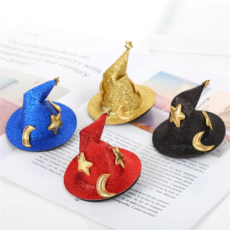 

Children Halloween Curved Hat Hairpin Performance Party Hats Props DIY CosplayWitch Hat Small Tip Hat Blank Hair Accessories