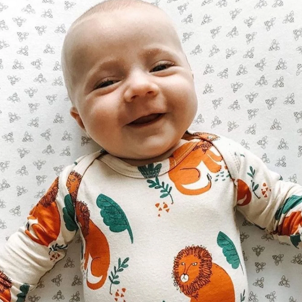 Осень 2021 модная одежда для мальчиков и девочек хлопковое боди с длинным рукавом